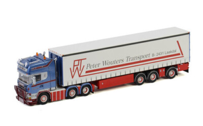 自動車 WSI 01-2763 SCANIA TOPLINE+TRAILER 1/50 WSI for SCANIA TOPLINE 6X2 TWIN STEER CURTAINSIDE TRAILER