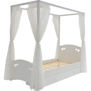 Mia Single 4 Poster Bed Frame White In Bradford West Yorkshire
