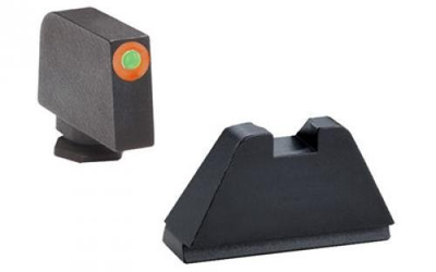 fits All Glocks Except 42/43, Green Tritium Orange Outline Front