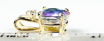Pre-owned Handmade In The Usa 10x8mm, Mercury Mist Topaz 14k Yellow Gold Ladies Pendant - Handmade • P020 In Multicolor