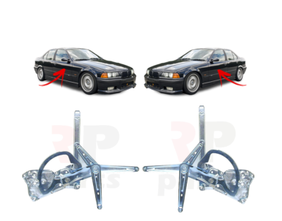 PER BMW 3 E36 HB STATION WAGON BERLINA 90-00 NUOVO SET COPPIA ALZACRISTALLI A...