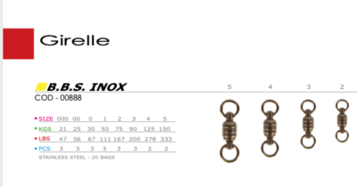GIRELLA CON CUSCINETTO SERIE B.B.S SIZE 3 BIG GAME 90 KG 200 LB VINCENT 3 PZ