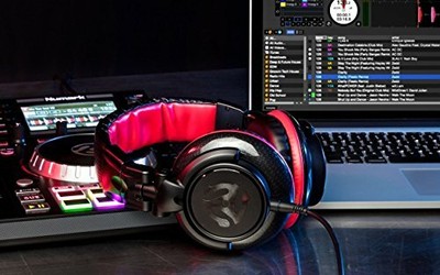 Numark Red Wave Carbon | 50mm Driver Professional Mixing Headphones with 1/8
