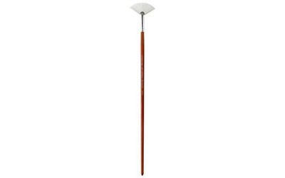  White Nylon Bristle Long Handle Paint Brush with Wood Handle - paint Fan #6