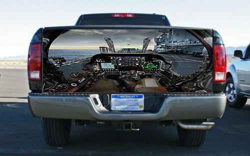 Aircraft Carrier Jet Take-off Tailgate Wrap Vinyl Graphic Decal Sticker