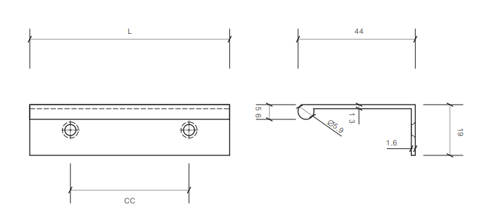Silverline Anadised Aluminum Finger Edge Pulls  Cabinet Door Handle 