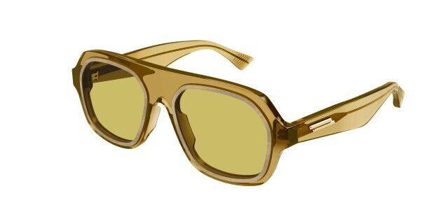 Pre-owned Bottega Veneta Bv1217s 003 Yellow/yellow Soft Square Men's Sunglasses