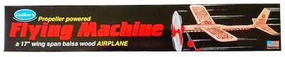 Guillow's  FLYING MACHINES #75 Balsa Rubberband Powered Airplane 17'' Wing Span