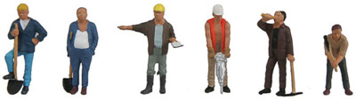 Walthers SceneMaster HO Scale People/Figures Construction Workers (6-Pk)