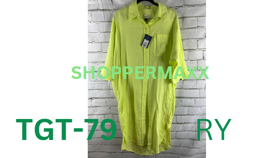 Women's 3/4 Sleeve Shirtdress - Universal Thread, Lime Green, Size-X-Small