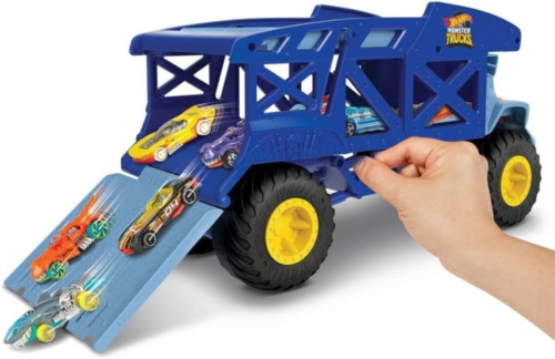 Hot Wheels Monster Trucks Mover Rhino, Toy Car & Truck Hauler,...