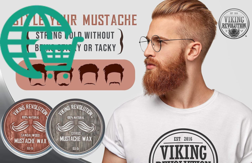 Viking Revolution Mustache Wax 2 Pack - Beard & 0.5 Ounce (Pack of 2)