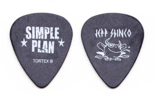 Simple Plan Jeff Stinco Black Guitar Pick - 2011 Tour