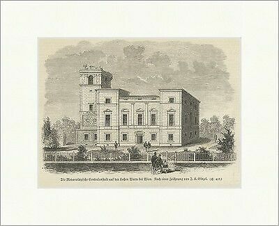 Meteorologische Centralanstalt Auf Der Hohen Warte Wien Ginzel Holzstich E 11777