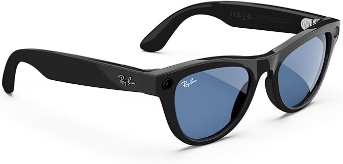 Pre-owned Ray Ban Ray-ban Meta Skyler Smart Glasses Shiny Black Transition Cerulean Blue 2024