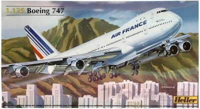 Heller 80459 1:125 Boeing 747 Air France Commercial Airliner