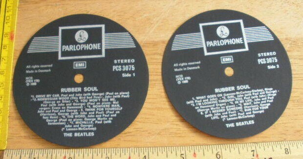 BEATLES★Rubber Soul UK Y/B Parlophone mo The Beatles Rubber Soul 1965 Parlophone EMI record label paper lot