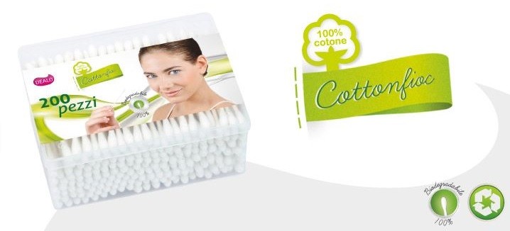 Confezione 200 Bastoncini Cotonati Cotton Fioc In Cotone Extra Delicati dfh