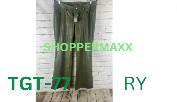 Women's Low-Rise Faux Leather Flare Pants - Wild Fable, Olive Green, Size- 10