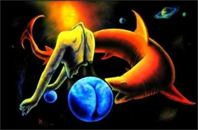 The Relentless Predator by Vincent Monaco Non-Flocked Blacklight Poster 34 x 22