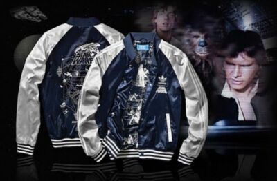 Adidas Star Wars Jacke Satin College Jacket  Han SW Mandalorian V33840 M-XXL