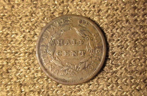 1809 Half Cent, Old Copper (9 over 6) Variety Tough Type   VF