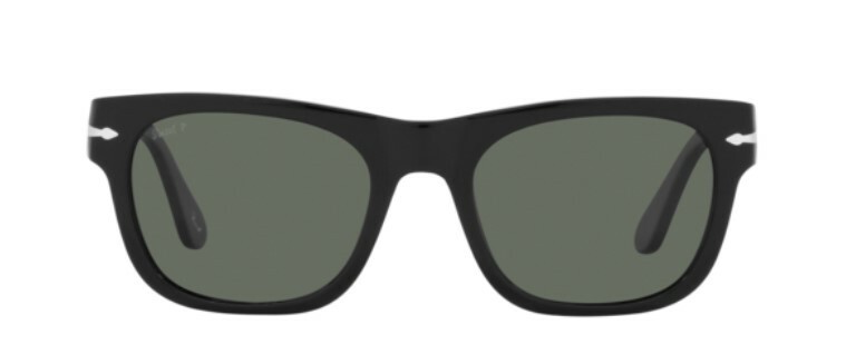 Pre-owned Persol 0po3269s 95/58 Black/ Green Polarized Rectangle Unisex Sunglasses In Brown