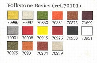 Vallejo FOLKSTONE BASIC Set #1 17ml (16 Paints) - Hobby and Model Paint Set
