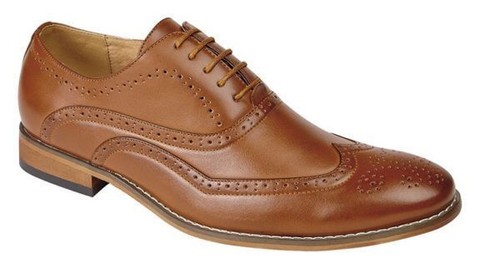GIORGIO ARMANI Solid Brown Suede Captoe Oxford Dress Shoes  display picture 2