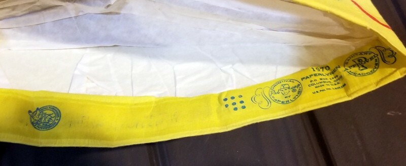 Vintage 1957 Mead's Fine Bread & Potato Chips Paper Soda Jerk Hat Cowboy Sign!