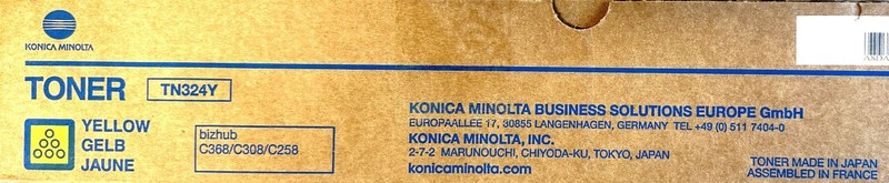 Konica Minolta Toner Tn324 FÃ¼R Bizhub C258 C308 C368 Und Ineo +258 +308 +368