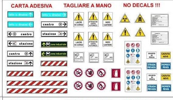 NINIVE 157H Etichette adesive per cartelli vari stradali cantiere strada H0 1:87