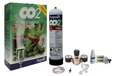 AQUILI IMPIANTO CO2 BOMBOLA U/G 600G RIDUTTORE 2 MANOMETRI TEST ACQUARIO DOLCE