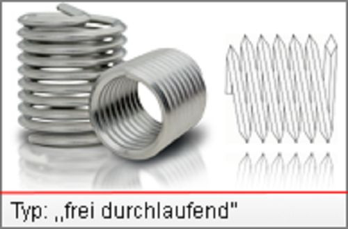 Baercoil Drahtgewinde Einsätze Gewindeeinsätze M 6 x 1 Gewindereparatur 10 Stk.