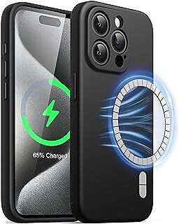 JETech Magnetic Silicone Case for iPhone 15 Pro Max 6.7-Inch| Compatible with Ma