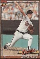 1991 Topps Cracker Jack Series 2 - Gregg Olson #22