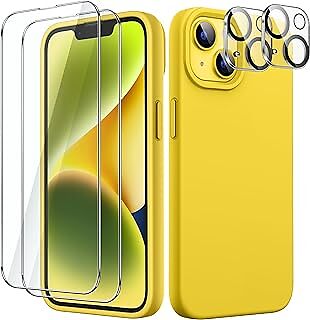 JETech 3 in 1 Silicone Case for iPhone 14 6.1-Inch| with 2-Pack Screen Protector