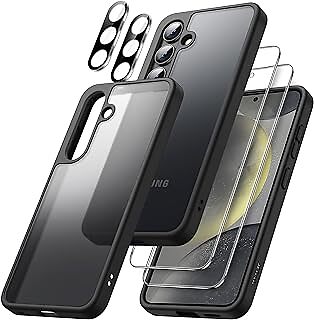 JETech 5 in 1 Matte Case for Samsung Galaxy S24 5G with 2-Pack Screen Protector