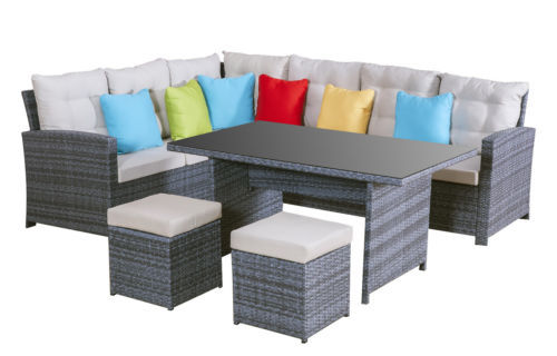 Garten-Lounge Set aus Rattan