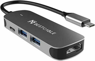 USB C Hub, BEST CABLE 4-in-1 USB C Hub Adapter - USB C to HDMI 4K, USB 3.0, USB