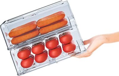 YekouMax Organizer Frigorifero, Organizzatore da Cucina Trasparente, Mantieni Il