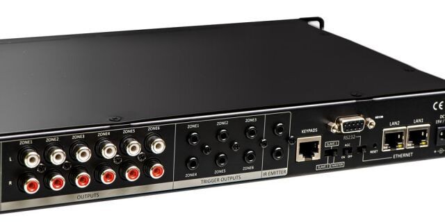 6-Zone App-Controlled Matrix for Multi-Room Audio, iOS/Android Compatibility