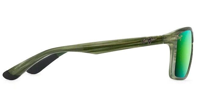 Pre-owned Maui Jim Onshore Gm798-15c Olive Stripe Fade / Mauigreen In Olive Stripe Fade/green Mirror Polarized