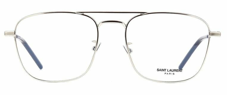 Pre-owned Saint Laurent Sl 309 Opt 005 Silver Square Unisex Eyeglasses In Clear