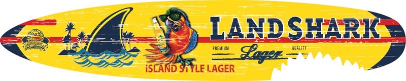 LandShark Outdoor Parrot Shark Bite Surfboard 46.5" X 9.25" X