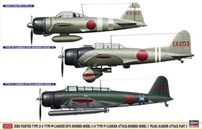 hai様 Hasegawa 1/48 kit JP Set of 3 fighters Pearl Harbor ZERO/ 九