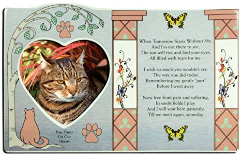 BANBERRY DESIGNS Cat Memorial Message Photo Frame Remembrance Plaque