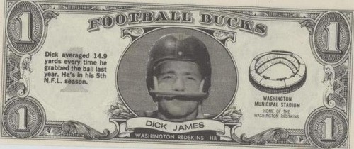 1962 Topps Football Bucks Dick James #3