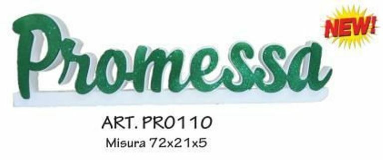 Decorazione Scritta In Polistirolo Promessa Matrimonio 72x21x5cm bal