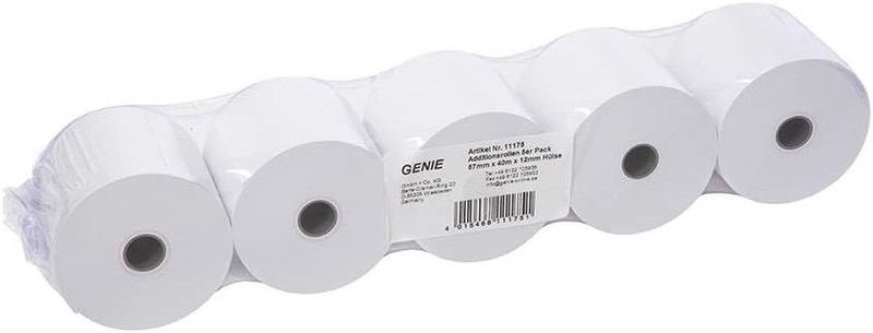 Genie Additionsrollen Ersatz-Papierrollen Kassen Druckende Tischrechner 5 StÃ¼Ck